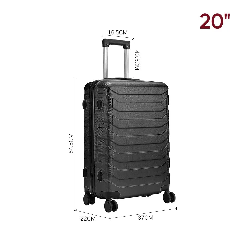 24 Inch Black/Blue/Grey Rolling Hardshell Luggage Travel Suitcase