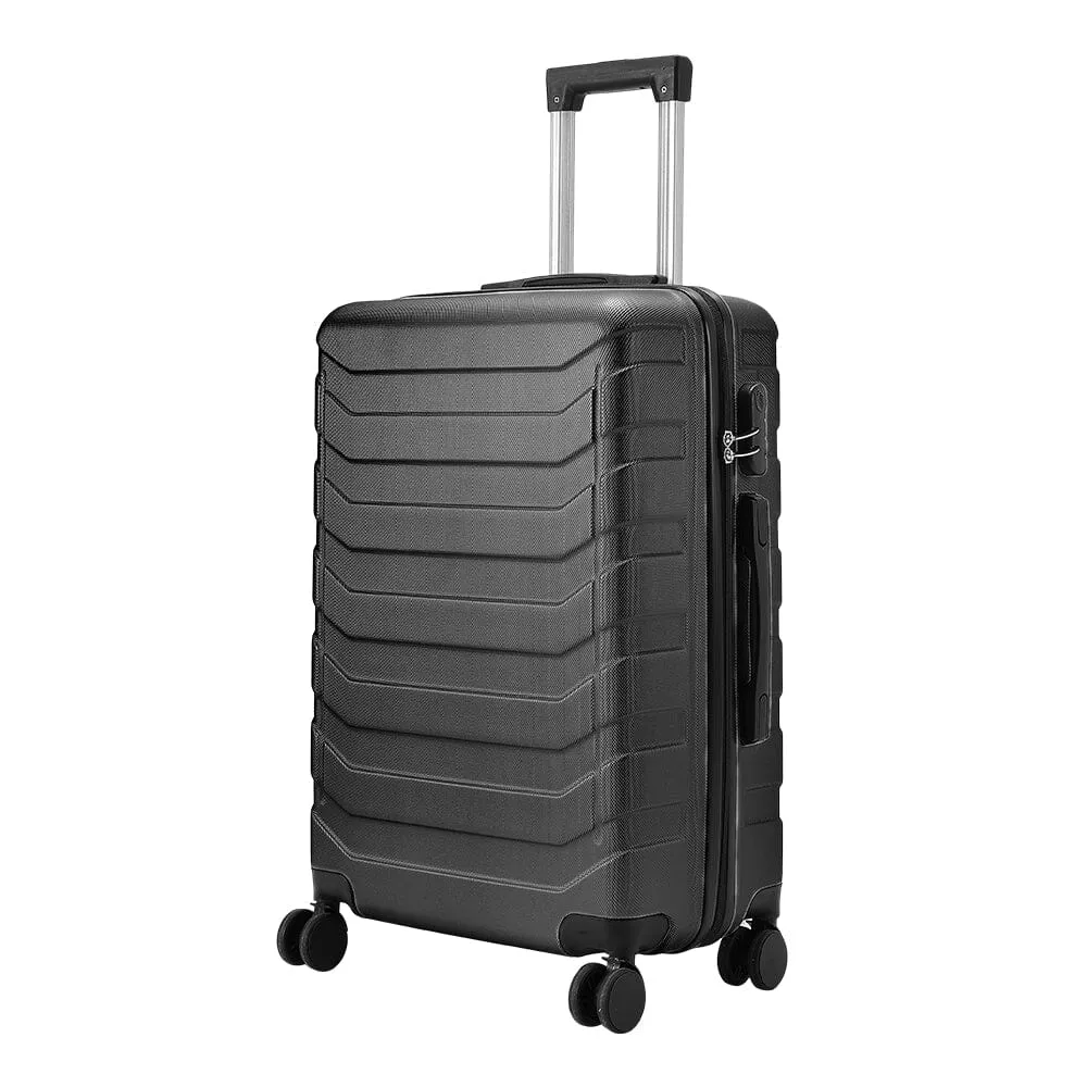 24 Inch Black/Blue/Grey Rolling Hardshell Luggage Travel Suitcase