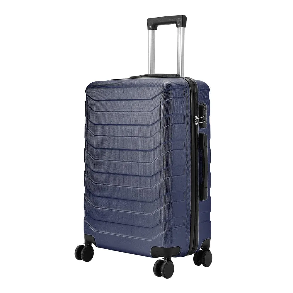 24 Inch Black/Blue/Grey Rolling Hardshell Luggage Travel Suitcase