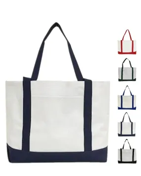 48 ct Grocery Shopping Tote Bag With Large Outside Pocket - By Case