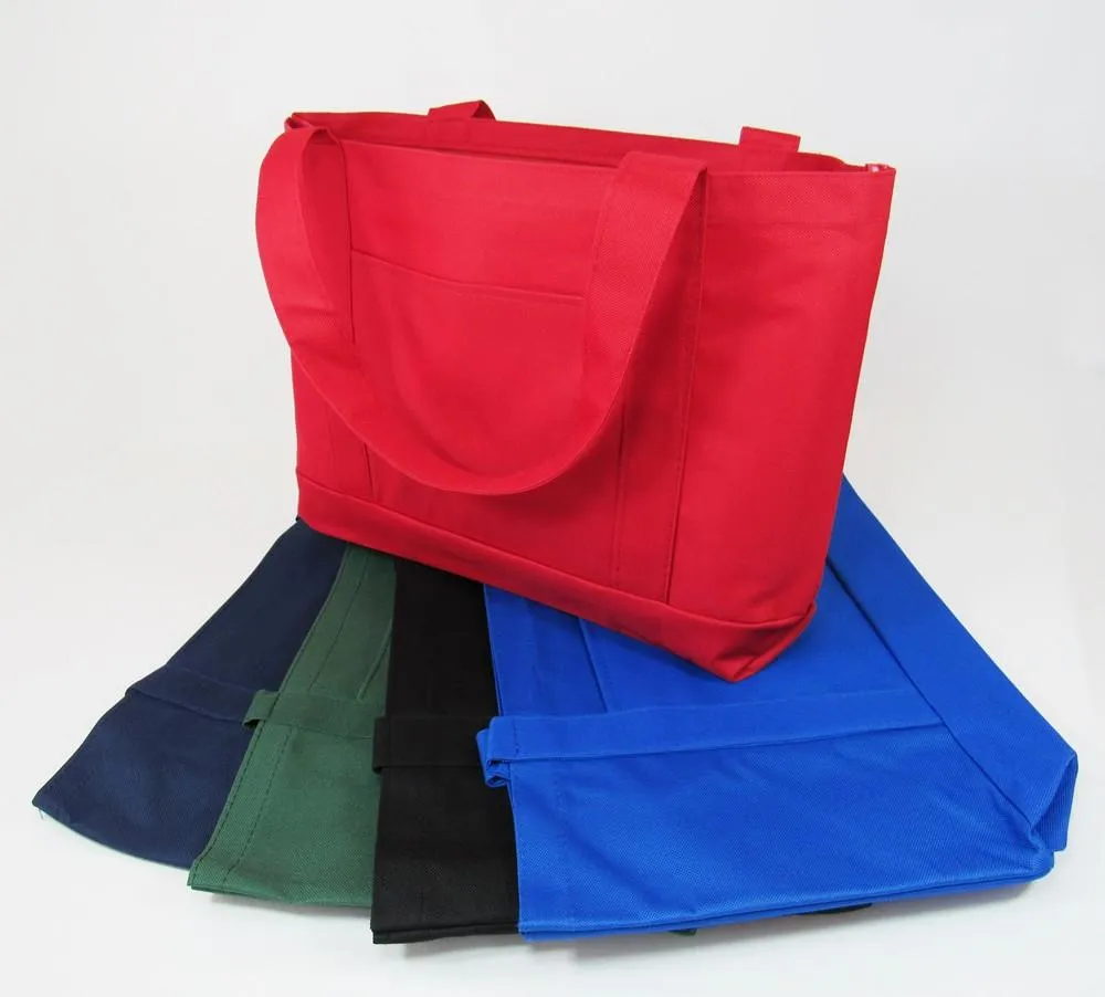 48 ct Sturdy Shopping Tote Bags Solid With PVC Backing - By Case