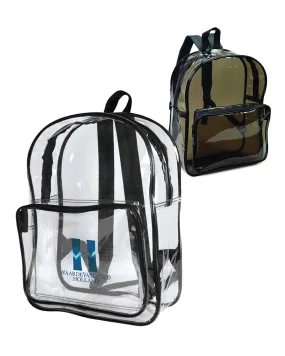 6 ct Multi-Purpose Clear Backpack W/ Front Pocket - By Bundle