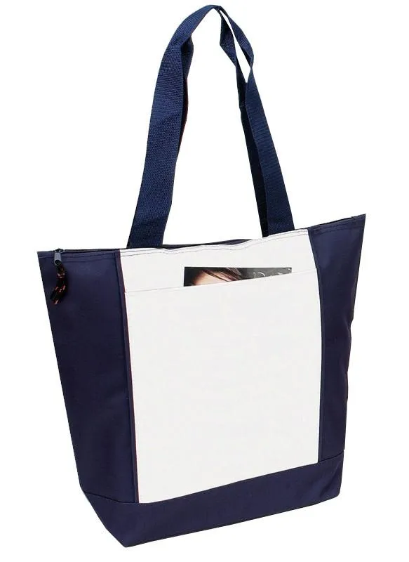 600D Polyester Deluxe Zipper Tote Bag