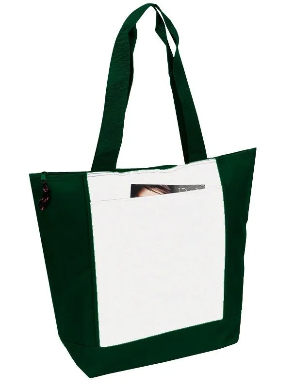 600D Polyester Deluxe Zipper Tote Bag