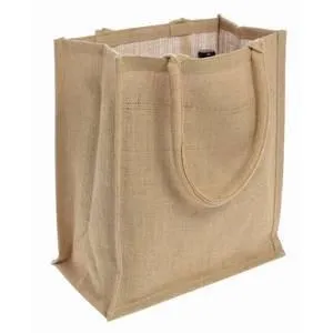 96 ct Natural Jute Wine Bags / Burlap Wine Tote Bags with Removable Dividers - By Case