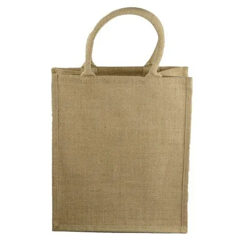 96 ct Natural Jute Wine Bags / Burlap Wine Tote Bags with Removable Dividers - By Case