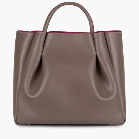 Amalfi Large Leather Tote Bag - Taupe