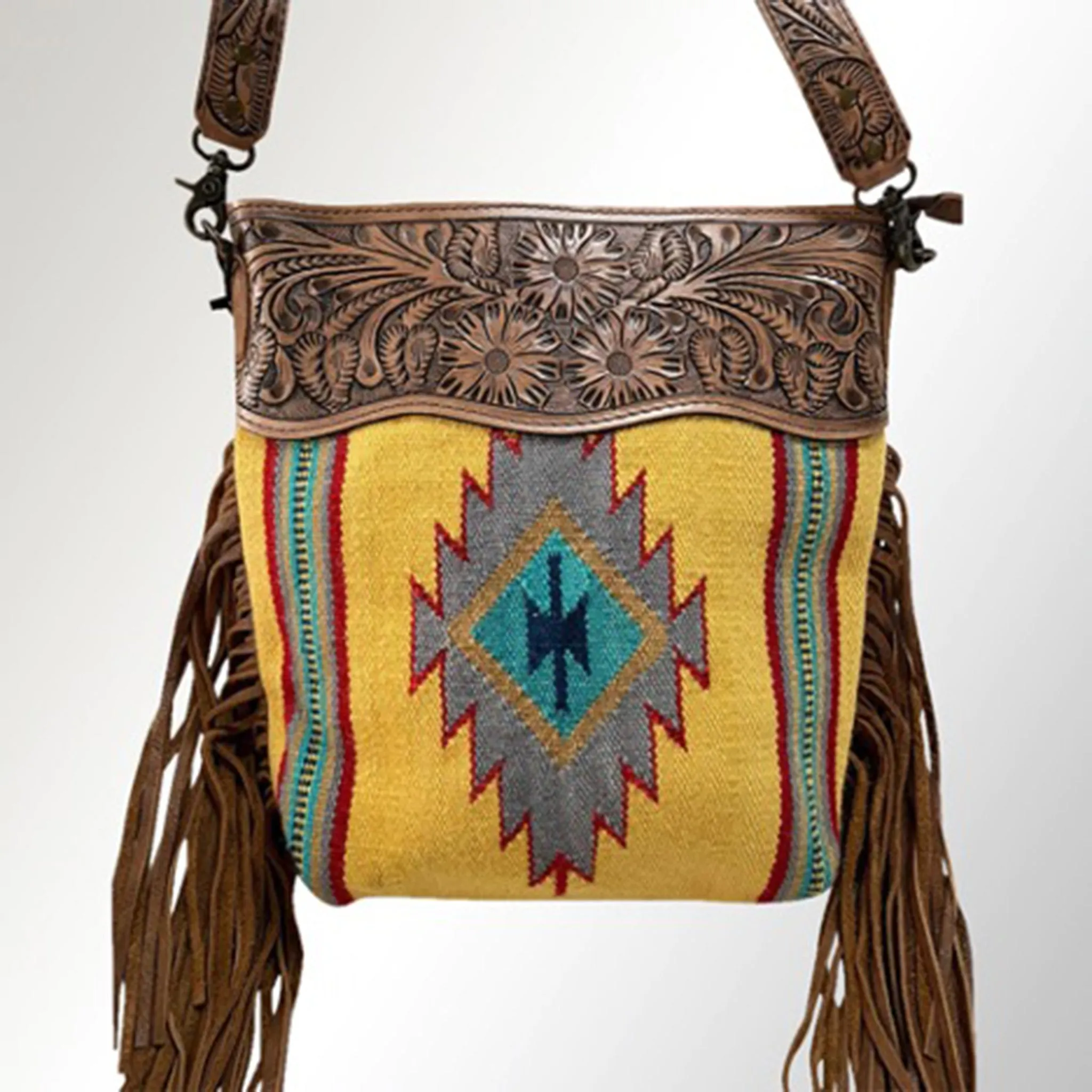 American Darling Fringe Mustard Purse