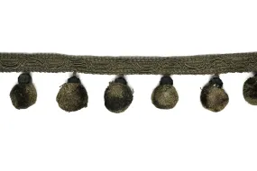 Army Green Pom-Pom Tassel Fringe Trim