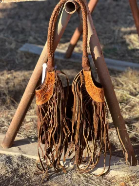 Brown Long Fringe Leather Purse