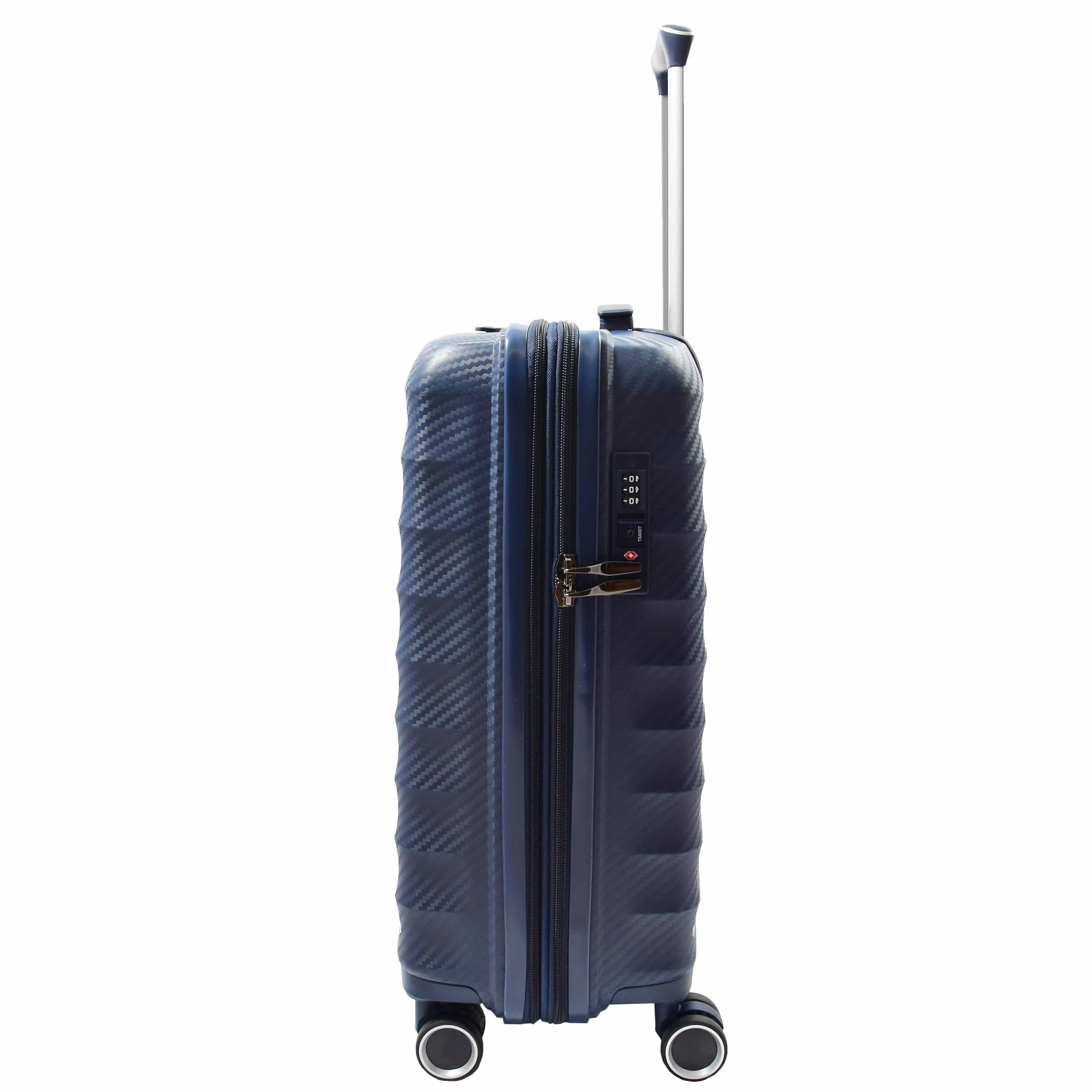 Cabin Size 8 Wheeled Expandable ABS Luggage Pluto Navy