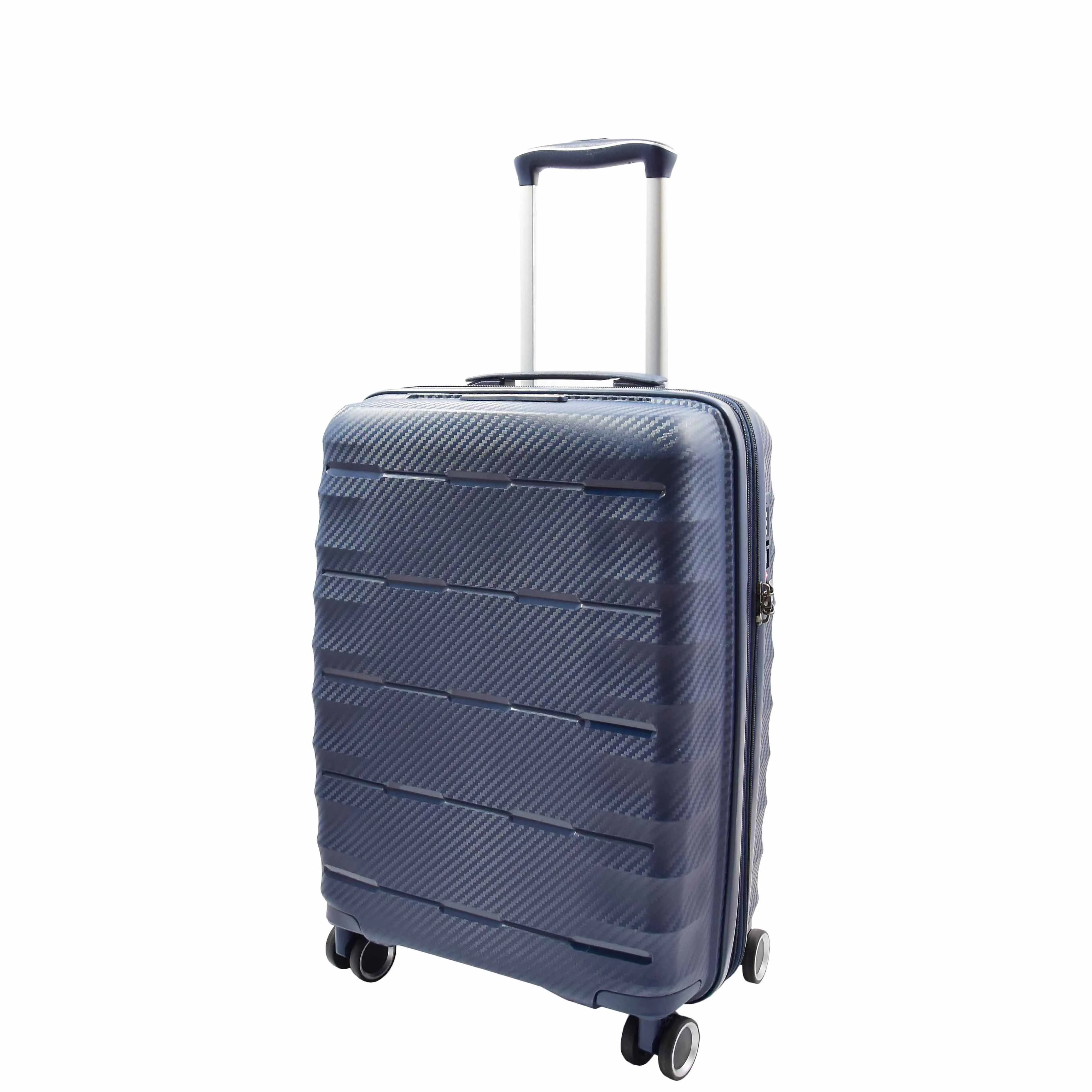 Cabin Size 8 Wheeled Expandable ABS Luggage Pluto Navy