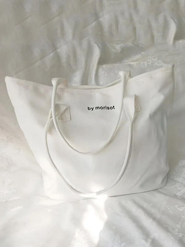 Casual Simple Letter Printed Tote Bag by migunica