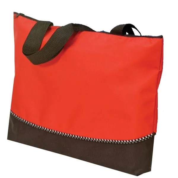 Closeout Polyester Beach Tote Bags With Zipper