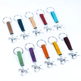 Colorful cork and horse accessories handmade keychains I-095-MIX-10