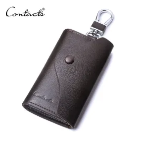 Contacts Genuine Leather Car Key Case Card ID Holder Wallet 1004H