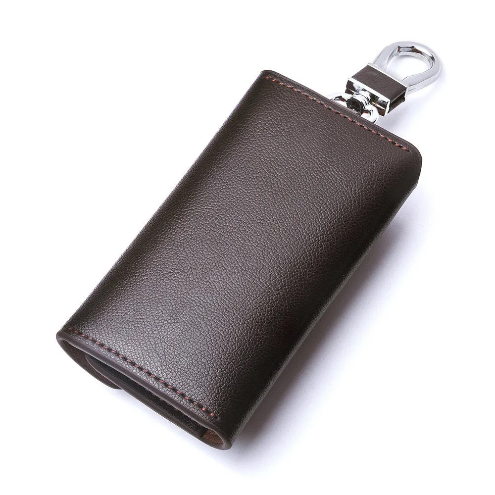 Contacts Genuine Leather Car Key Case Card ID Holder Wallet 1004H