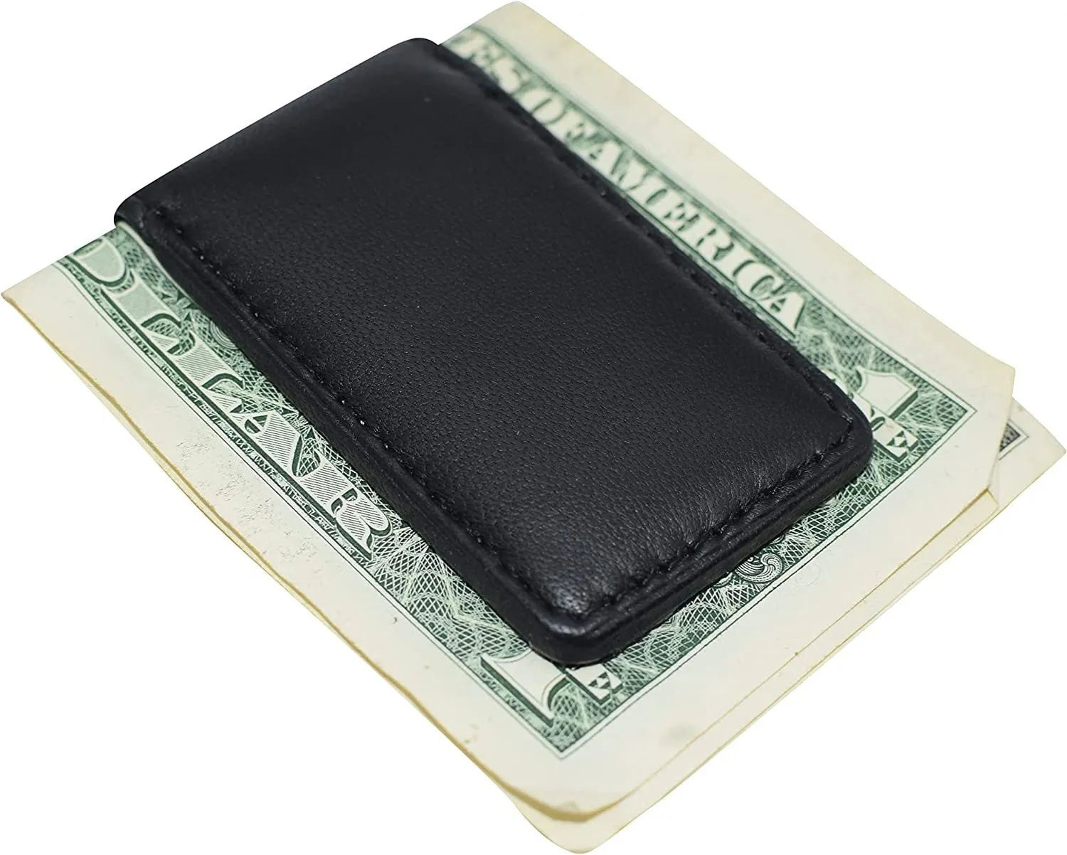 Genuine Leather Slim Magnetic Money Clip Money Bill Holder for Men