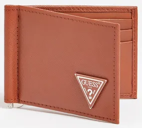 Guess Certosa Money clip Wallet In Cognac For Men