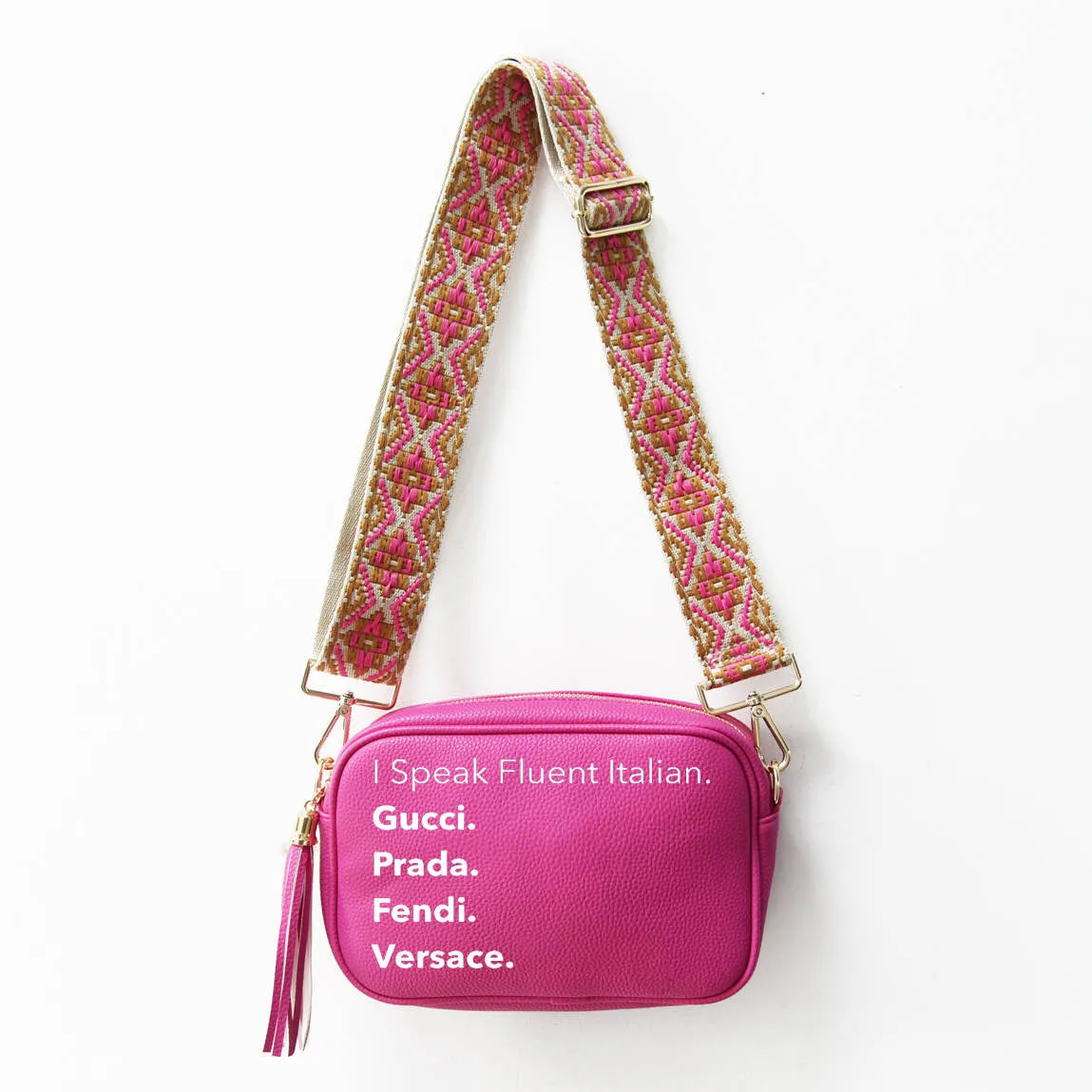 I Speak Italian Vegan Leather Crossbody Bag - Assorted Colors