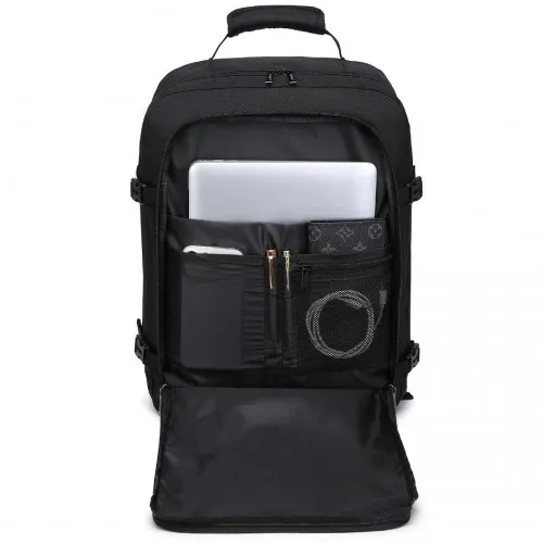 Kono Lightweight Cabin Bag Travel Business Backpack - Black | Perfect for Flights & Daily Commutes | Waterproof & Wear-Resistant