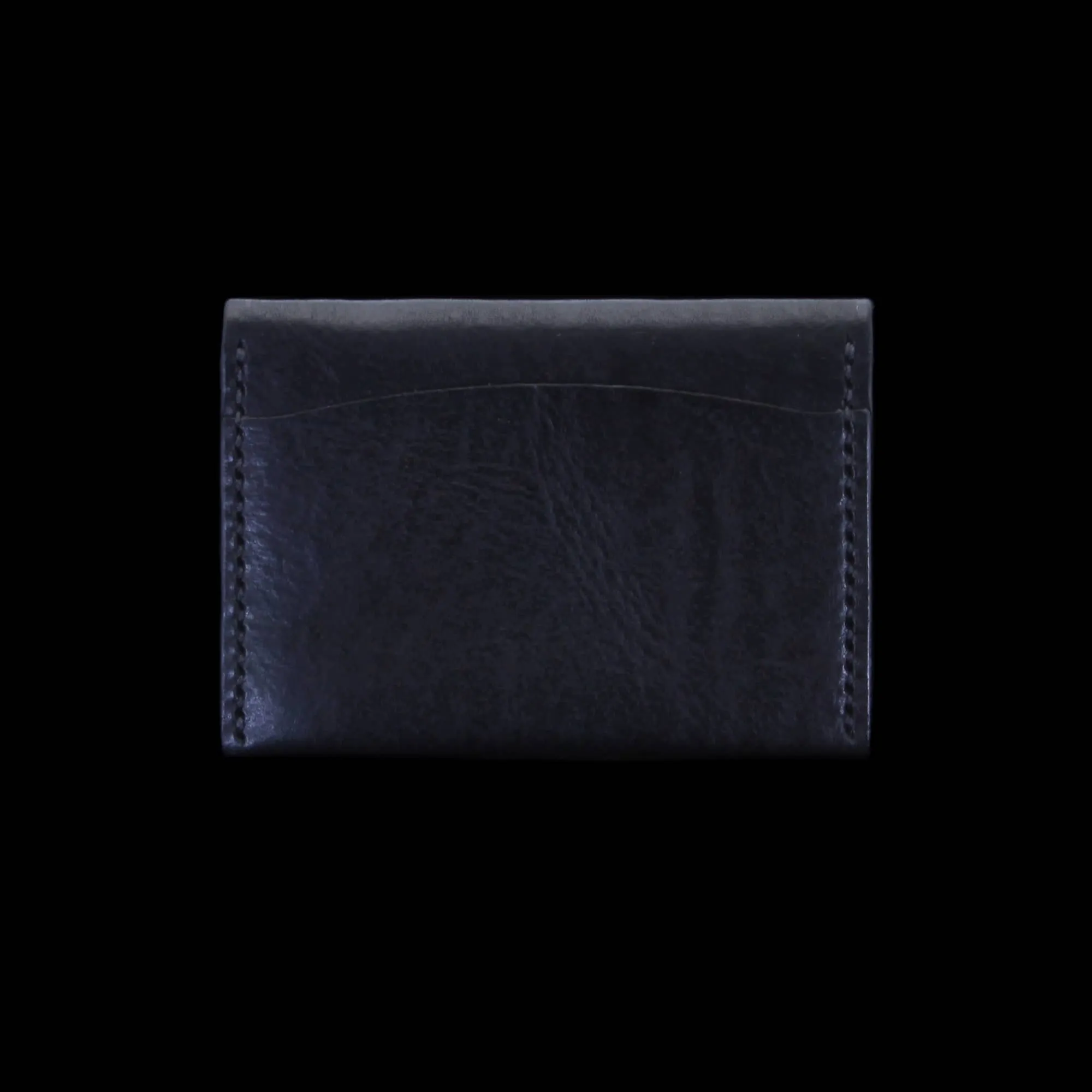 Leather Card Wallet, Vintage Nero (Black)