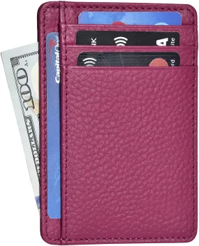 Leather Wallets for Women RFID Blocking Slim Small Designer Card Holder Wallet