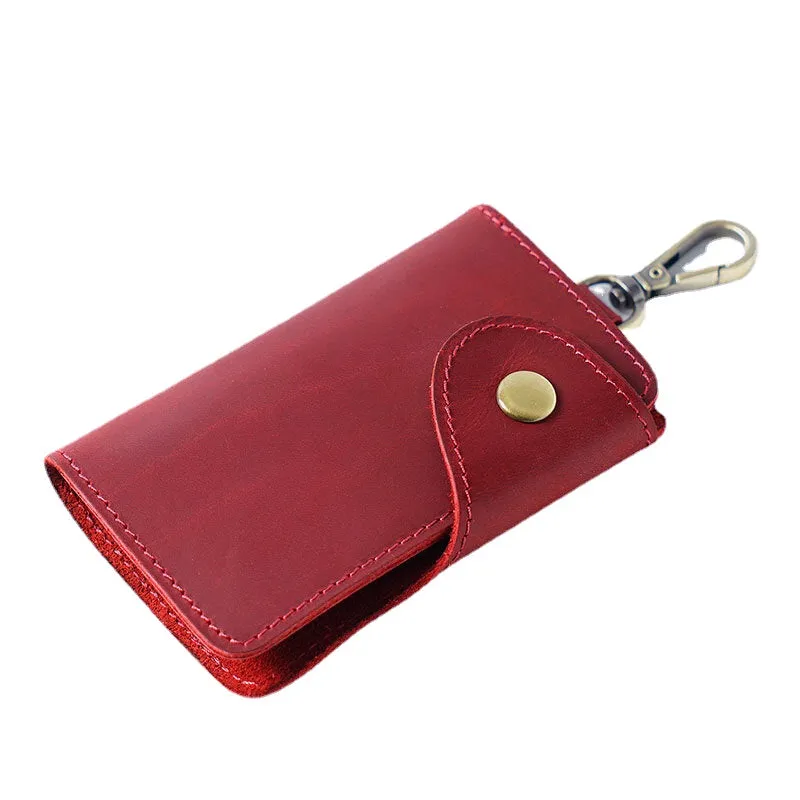 Men Genuine Leather Vintage Unisex Mulit-functional Waist Hanging Key Bag Durable Coin Purse