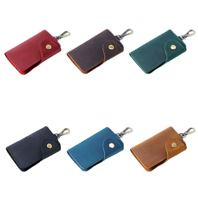 Men Genuine Leather Vintage Unisex Mulit-functional Waist Hanging Key Bag Durable Coin Purse