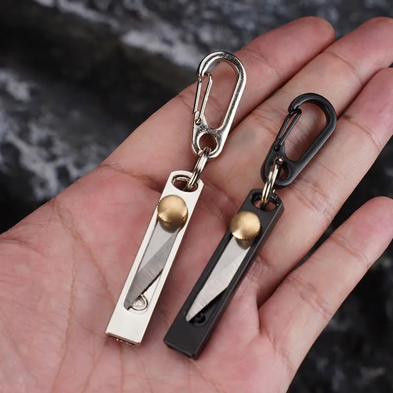 Mini Push-Pull Knife Utility Cutting Tool Keychain