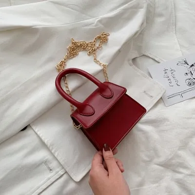 Mini Small Square bag 2020 Fashion New Quality PU Leather Women's Handbag Crocodile pattern Chain Shoulder Messenger Bags