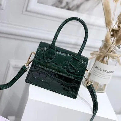 Mini Small Square bag 2020 Fashion New Quality PU Leather Women's Handbag Crocodile pattern Chain Shoulder Messenger Bags