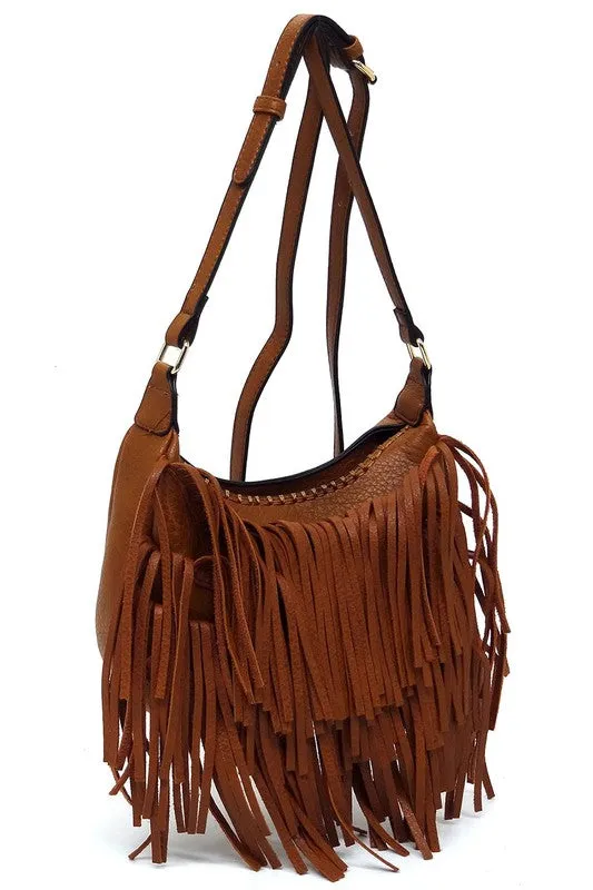 Nadine Fringe Hobo Bag