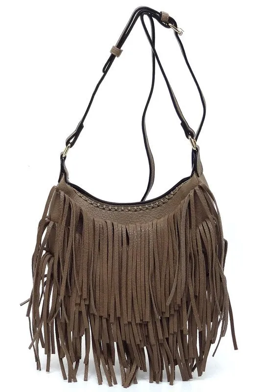 Nadine Fringe Hobo Bag