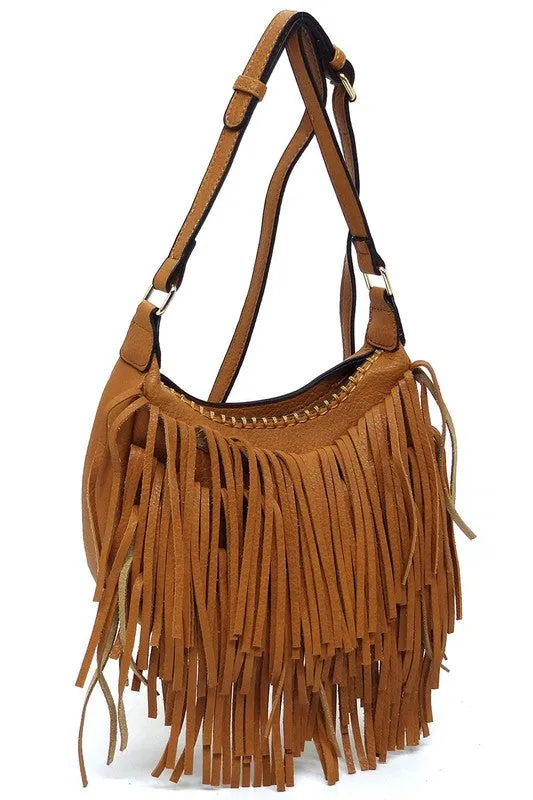 Nadine Fringe Hobo Bag