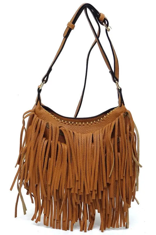 Nadine Fringe Hobo Bag