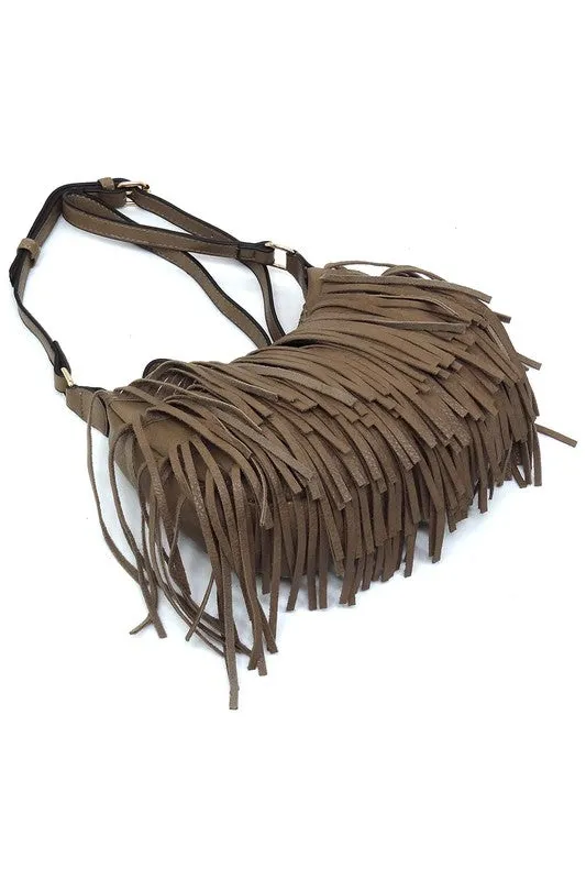 Nadine Fringe Hobo Bag