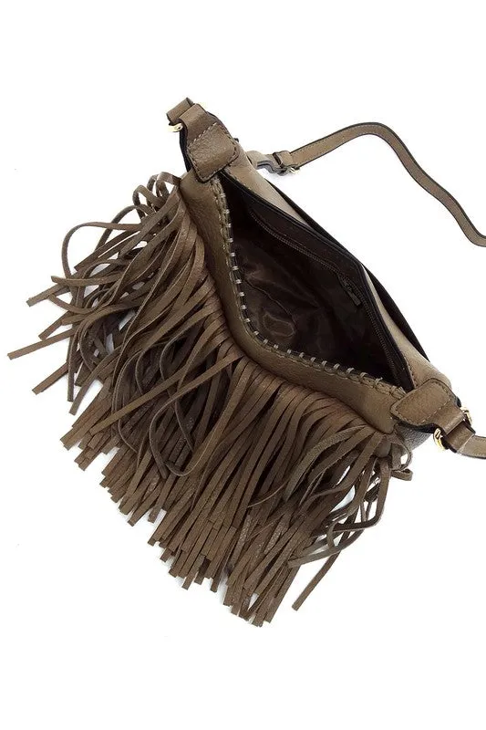 Nadine Fringe Hobo Bag