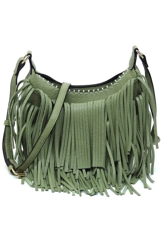 Nadine Fringe Hobo Bag