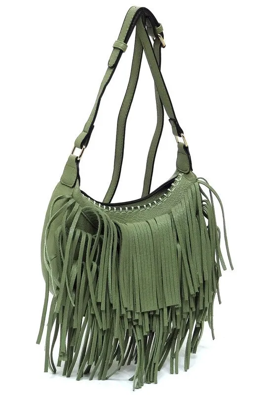 Nadine Fringe Hobo Bag