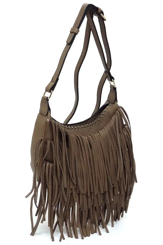 Nadine Fringe Hobo Bag