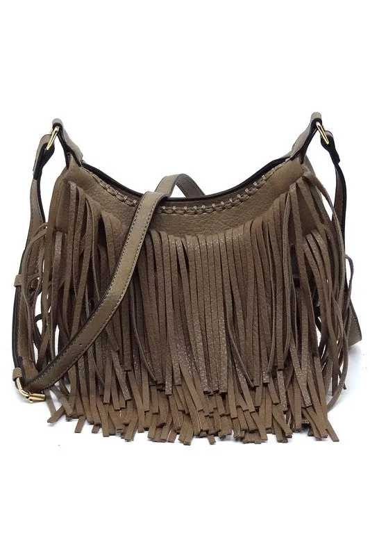 Nadine Fringe Hobo Bag