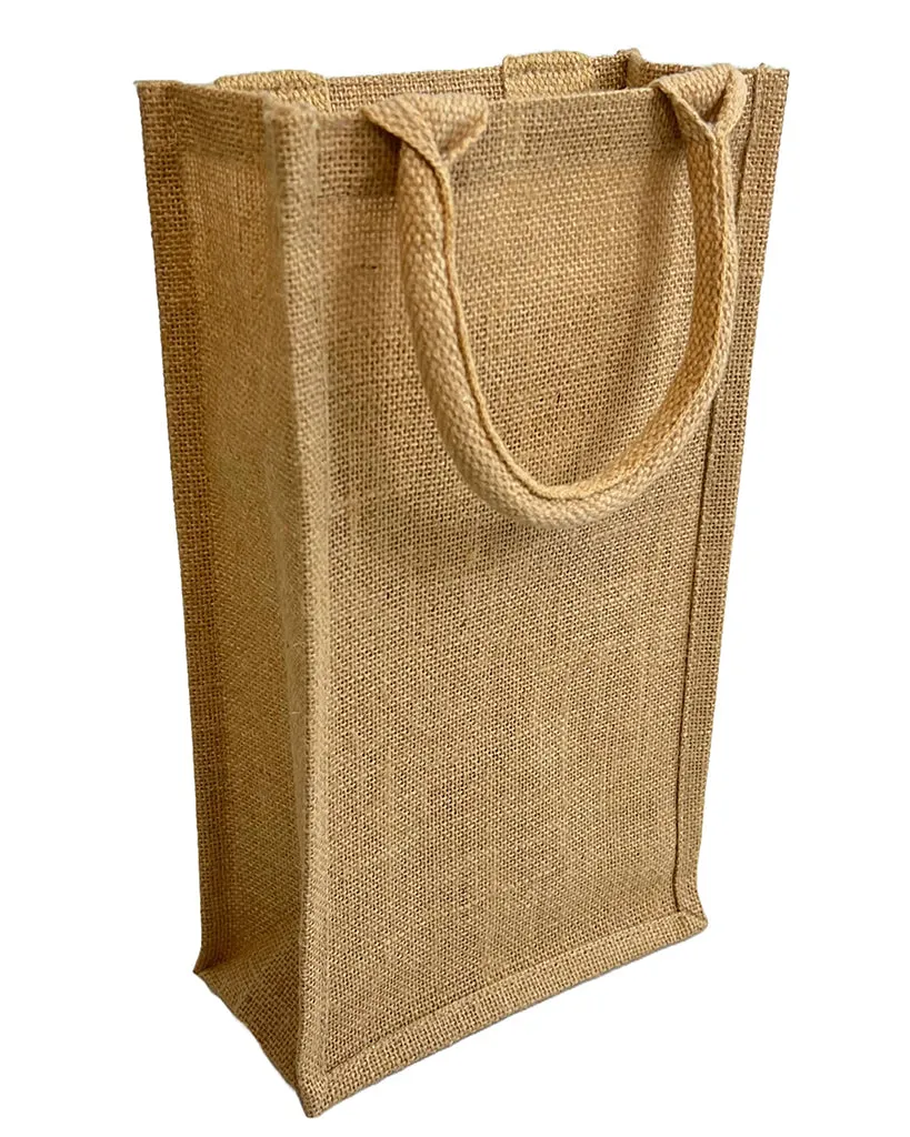 Natural Jute Wine Bags / Burlap Wine Tote Bags with Removable Dividers