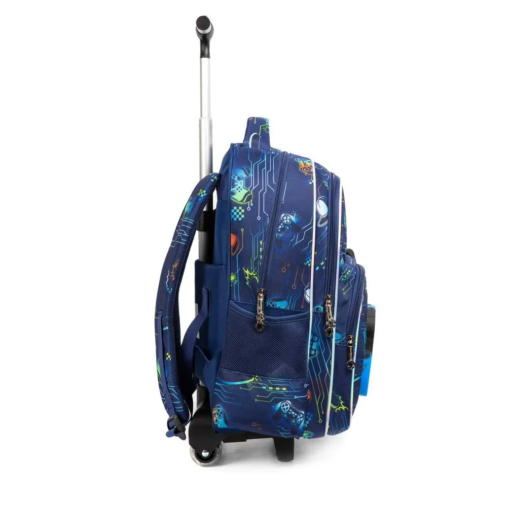 (NET) Cute Bluey Rolling Backpack With Lunch Bag Backpack With Wheels