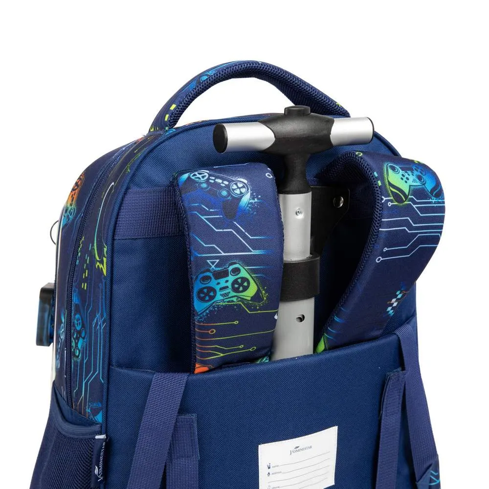 (NET) Cute Bluey Rolling Backpack With Lunch Bag Backpack With Wheels