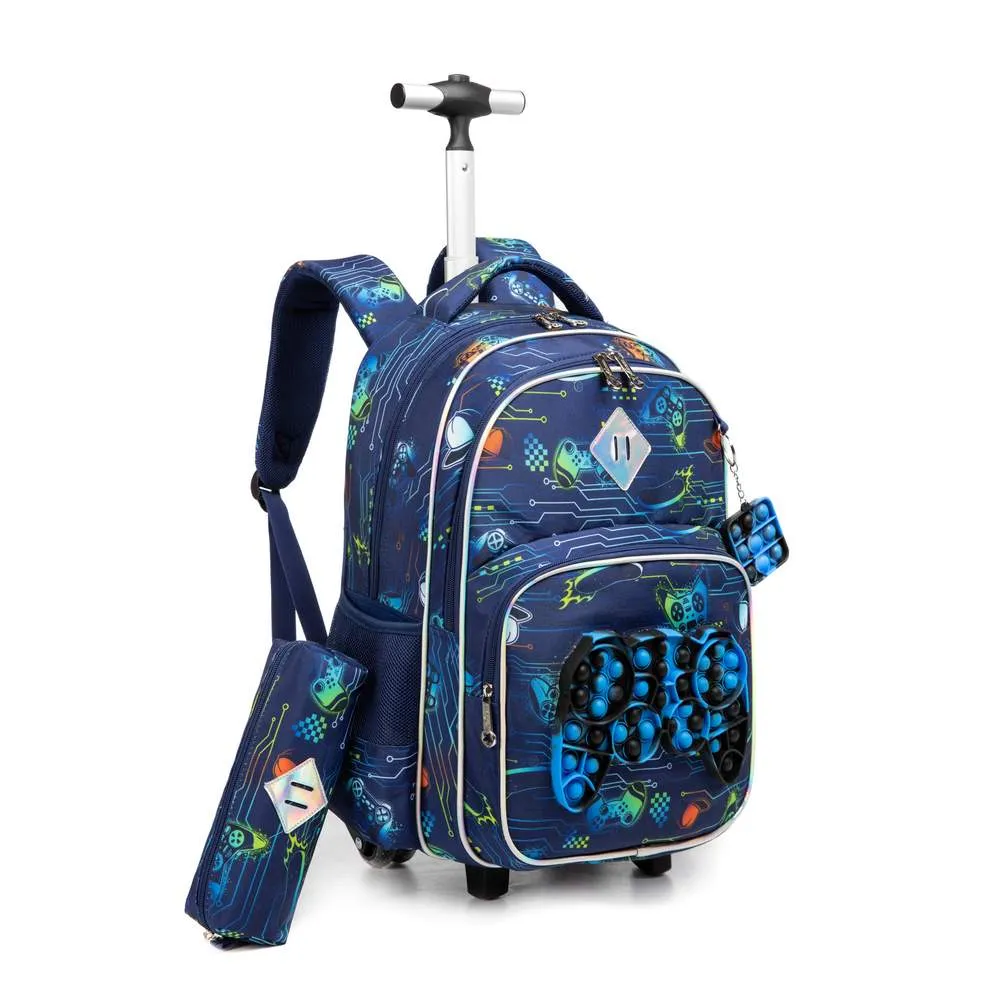 (NET) Cute Bluey Rolling Backpack With Lunch Bag Backpack With Wheels