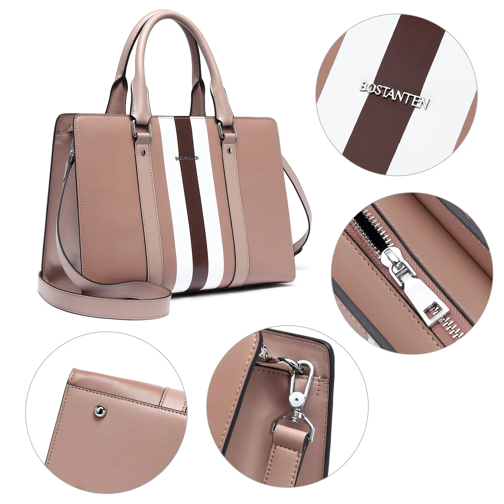 Nevin Striped Print Women's Leather Tote Bag —— Elegant Urban