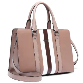 Nevin Striped Print Women's Leather Tote Bag —— Elegant Urban