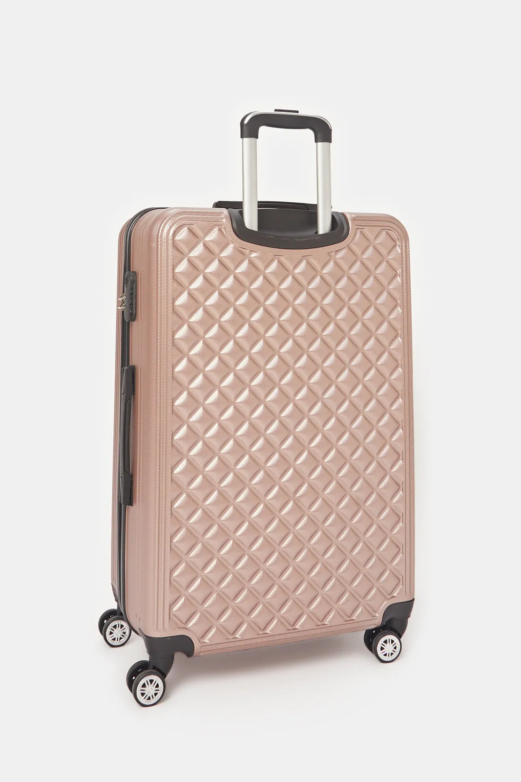 Pink Textured Trolley Luggage (28Inch)