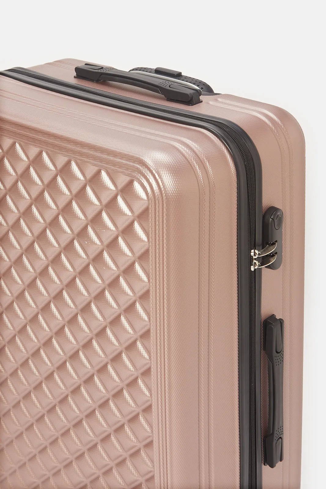 Pink Textured Trolley Luggage (28Inch)